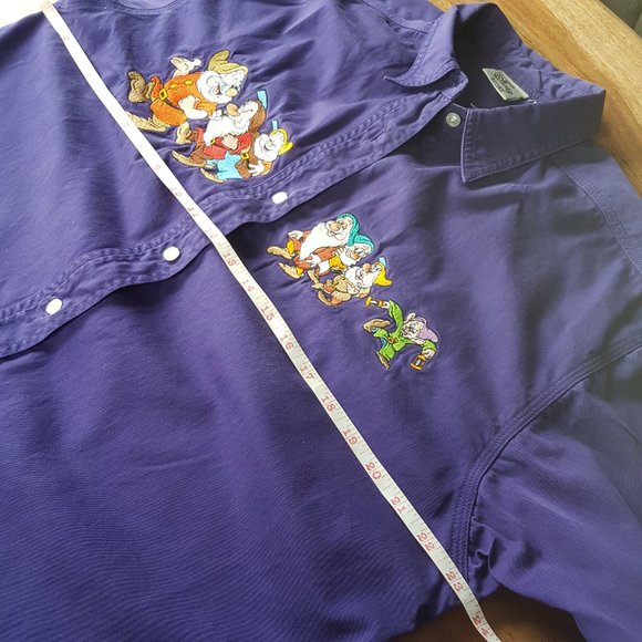 Vintage Disney Snow White and the Seven Dwarfs Button Down Shirt - Sz L - Picture 13 of 16